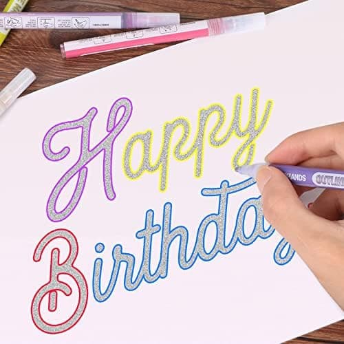 YISAN Glitzerstifte - Magische Metallic Marker, 12 Farben für Geschenkekarten und Dekoration
| YISAN Metallic Marker -