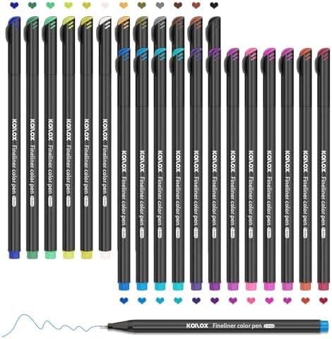 Koilox Fineliner Stifte Set 36 Farben für Zeichnen und Skizzen
| Koilox Fineliner Stifte Set 0,4 mm Spitze für Journali