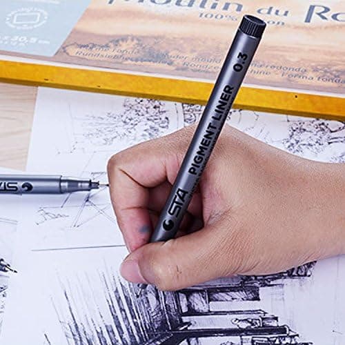Fineliner Stifte Wasserfesten Pigmentliner Set - Ideal für Künstler und Ingenieure zur Zeichnung von Office-Dokumenten u