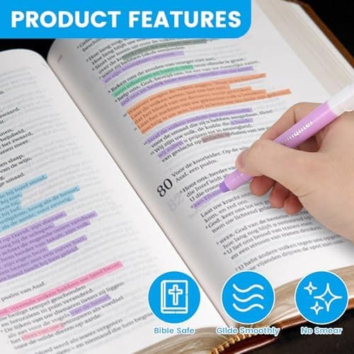 16 Stück Farbe Bibel Marker - Bibel Textmarker Set für Bibelstudium, Notizen und Zeichnen in Schule, Büro und Zuhause -