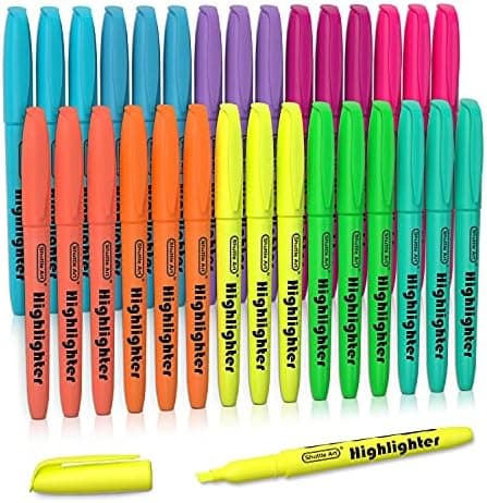 Shuttle Art Textmarker, 30 Stifte, Grün, schnell trocknender, ungiftiger, fluoreszierender Markierer für Erwachsene und
