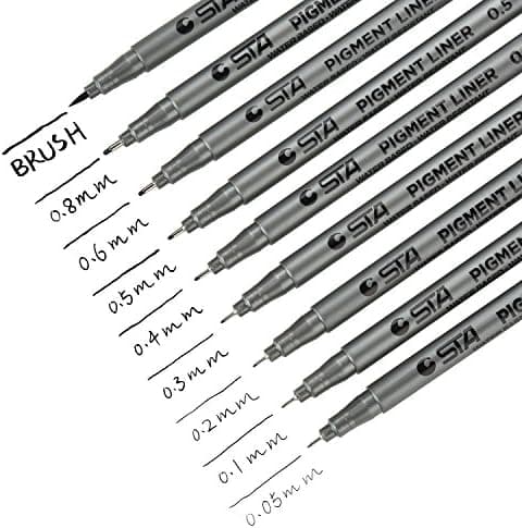 Fineliner Stifte Wasserfesten Pigmentliner Set - Ideal für Künstler und Ingenieure zur Zeichnung von Office-Dokumenten u