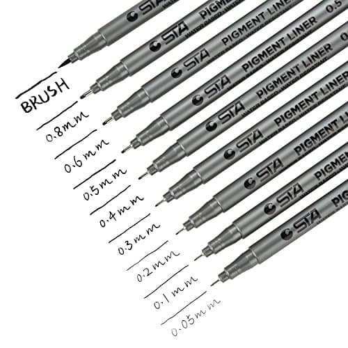 Fineliner Stifte Wasserfesten Pigmentliner Set - Ideal für Künstler und Ingenieure zur Zeichnung von Office-Dokumenten u