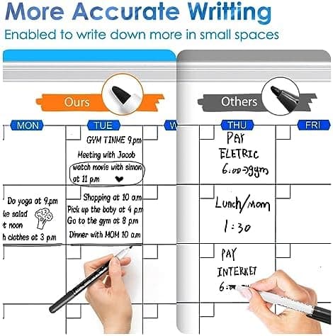 Maxtek Magnetic Dry-Erase Markers, 6 Stücke, Schwarz, Trockenausschlag, Radiergummi, Abwischbar, Geruchsarmer, Ethikomsi