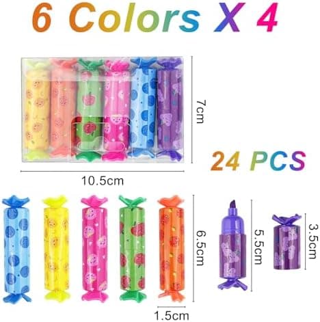 24 Stück Mini Textmarker Set, Glitzer Textmarker, Kinder Lustig
| 24 Stück Mini Highlighter Pen, Bonbon Leuchtmarker, K