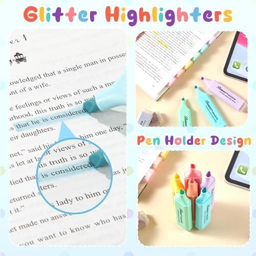 BONACE Pastellfarbige Textmarker für Kinder, Meißelspitze Markierungsstift, 8 verschiedene Macaron-Farben, leicht trock