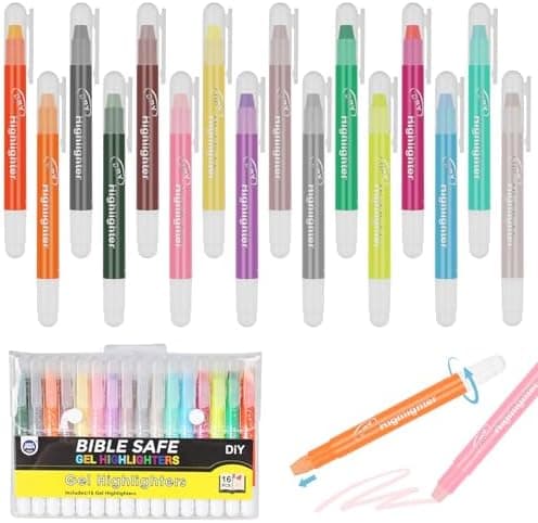 16 Stück Farbe Bibel Marker - Bibel Textmarker Set für Bibelstudium, Notizen und Zeichnen in Schule, Büro und Zuhause -
