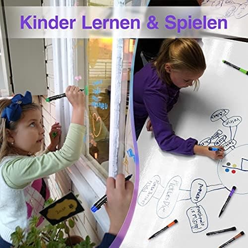 Whiteboard Marker 12 Farbe + Schwamm Magnete + Lehrer Zubehör + Schule Zuhause Büro + Abwischbare Stifte + Magnettafel