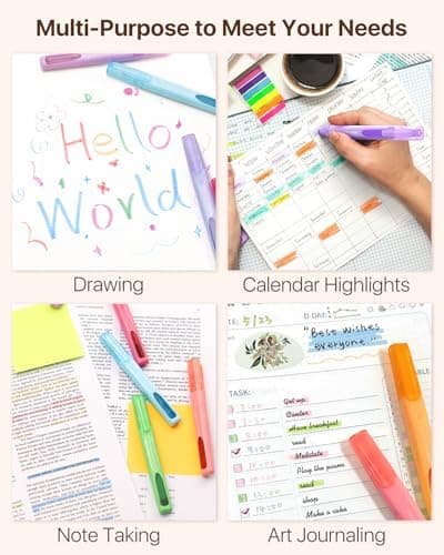 Four Candies Pastell Textmarker für Kinder im Alter von 3 bis 10 Jahren im/Instructionen für dein Home Office und School