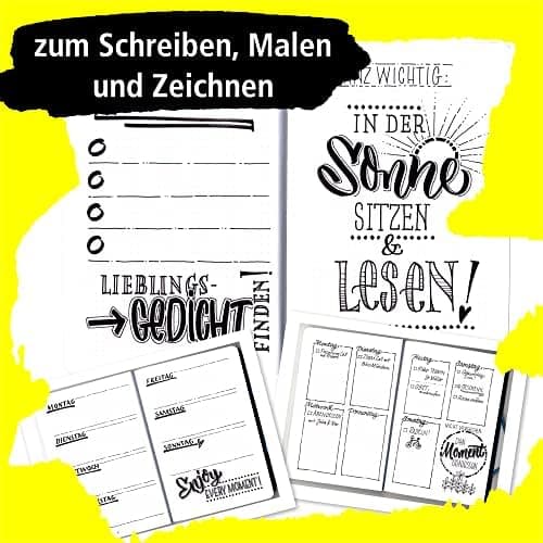 Online 5x Fineliner Schwarz wasserbeständig | mit Brush Pen und Kalligrafie-Spitze | Black Handlettering-Set | Tuschesti