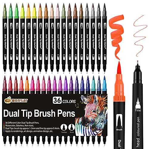 Dual Brush Pen Set Für Malbuchliebhaber - 24 Farben, Dicke und Düne Pinsel, Perfect Für Mandala Malen & Handlettering
|