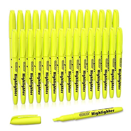 Shuttle Art Textmarker, 30 Stifte, Grün, schnell trocknender, ungiftiger, fluoreszierender Markierer für Erwachsene und