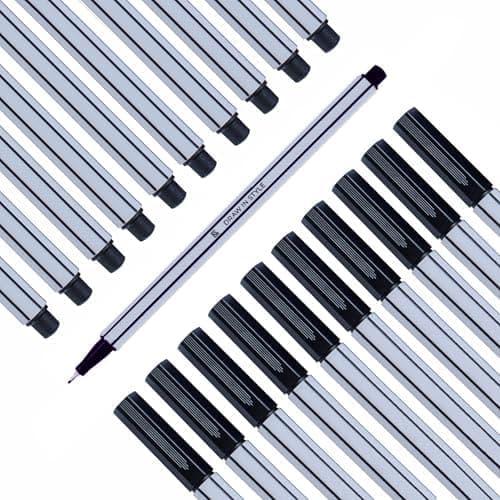 10x Fineliner Schwarz für Precises Schreiben und Zeichnen im Büro und zu Hause
| 10x Metallgefaserte Fineliner mit fein