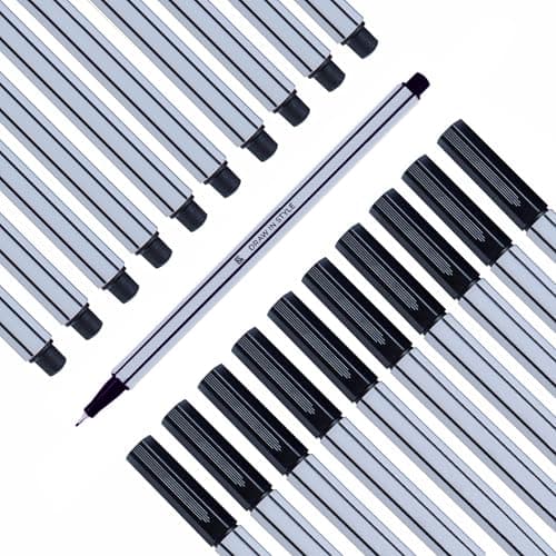 10x Fineliner Schwarz für Precises Schreiben und Zeichnen im Büro und zu Hause
| 10x Metallgefaserte Fineliner mit fein