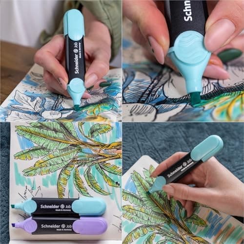 Schneider Job 150 Pastell Textmarker - recycelter Kunststoff, Der blaue Engel ausgezeichnet, 10er Pack rosé