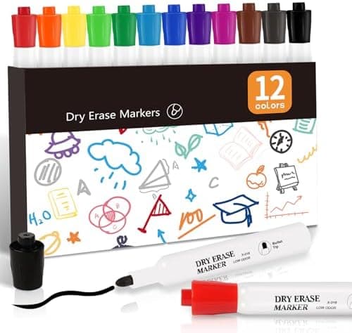 Schwarz Abwischbare Whiteboard Marker 72 Stück für Schule und Büro
| 6 Farben Schwarz Abwischbare Whiteboard Stifte Fei