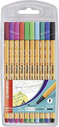 STABILO Fineliner point 88-10er Pack Standardfarben für Kritikler in der Büro- und Schulnutzung mit feinen Linien undmul