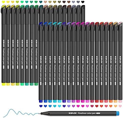 Koilox Fineliner Stifte Set 36 Farben für Zeichnen und Skizzen
| Koilox Fineliner Stifte Set 0,4 mm Spitze für Journali