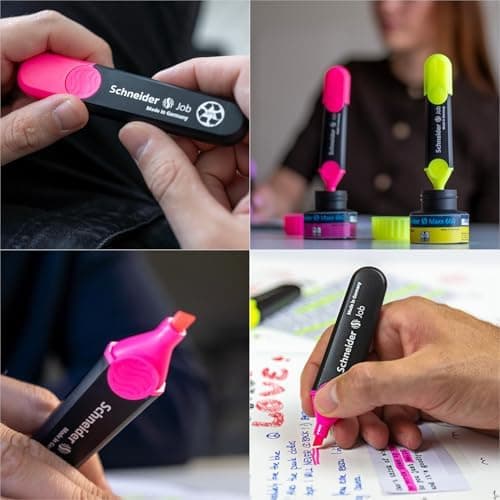 Schneider Job 150 Pastell Textmarker - recycelter Kunststoff, Der blaue Engel ausgezeichnet, 10er Pack rosé