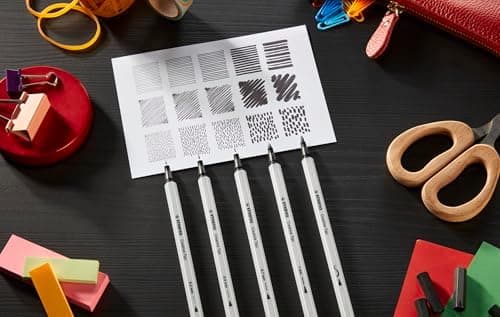 STABILO Multi-Liner-Set für Künstler - Creative Tips - ARTY - 5er Pack - Schwarz