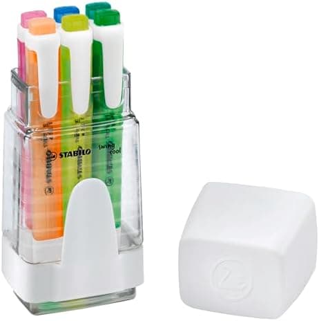 STABILO Textmarker swing cool Pastel für Kinder - Schulzweck - 14er Pack - Unenschädliche Farben - Schulbuch UV-Unterstr