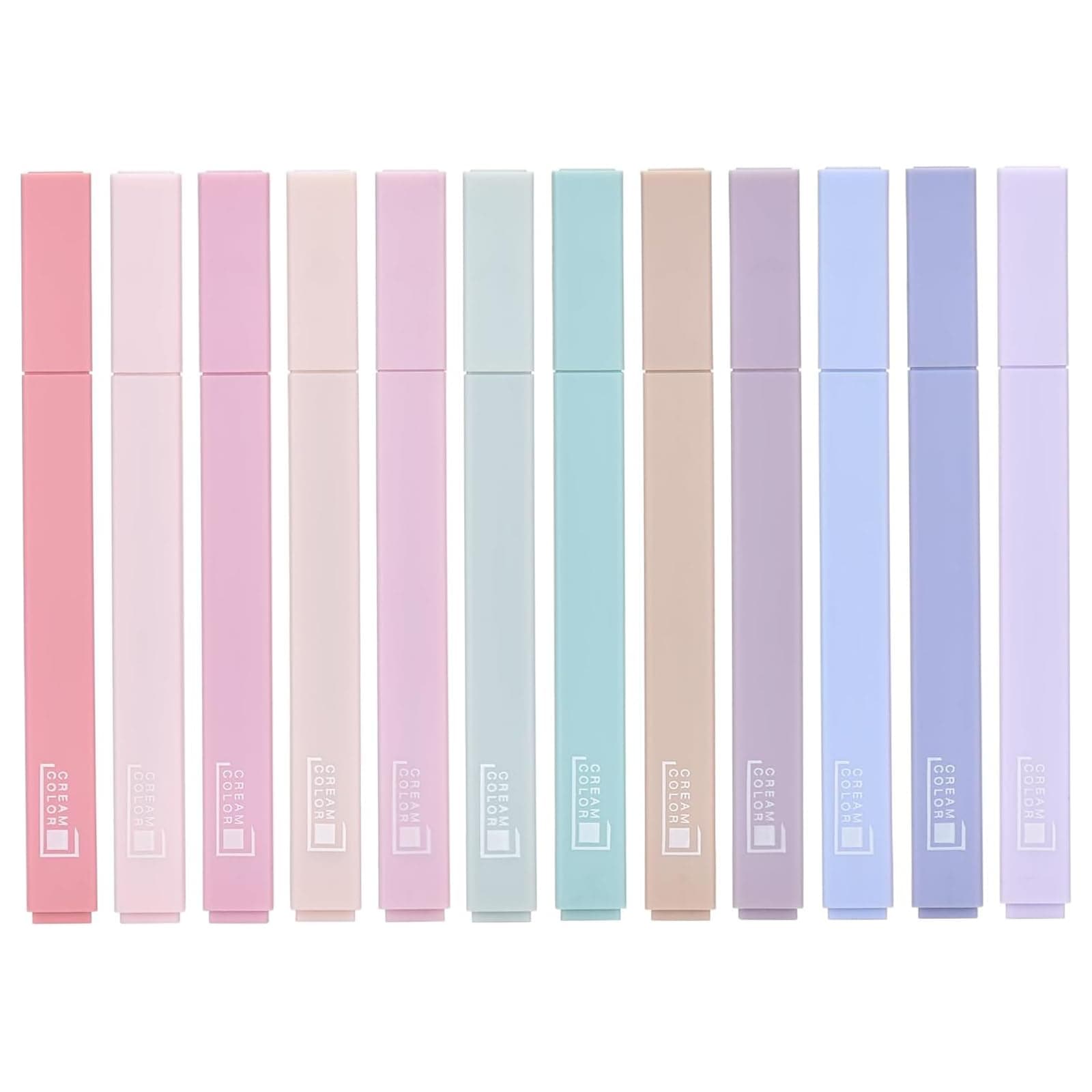 [12er-Pack] Ästhetische Textmarker für Schüler und Studierende mit weicher Keilspitze, No Bleed Bible Highlighter Pastel