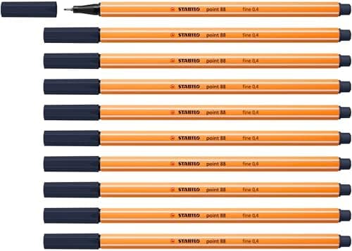 STABILO Fineliner point 88-10er Pack Schwarz für Büro und Studium