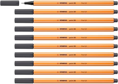 STABILO Fineliner point 88-10er Pack Schwarz für Büro und Studium