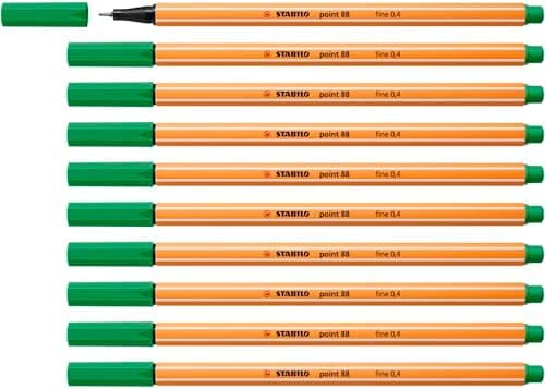STABILO Fineliner point 88-10er Pack Schwarz für Büro und Studium