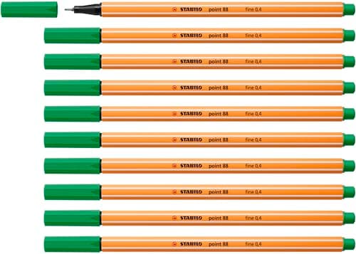 STABILO Fineliner point 88-10er Pack Schwarz für Büro und Studium