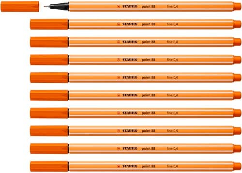 STABILO Fineliner point 88-10er Pack Schwarz für Büro und Studium