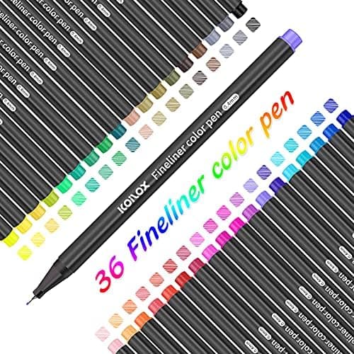 Koilox Fineliner Stifte Set 36 Farben für Zeichnen und Skizzen
| Koilox Fineliner Stifte Set 0,4 mm Spitze für Journali