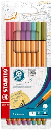 STABILO Fineliner point 88-10er Pack Standardfarben für Kritikler in der Büro- und Schulnutzung mit feinen Linien undmul