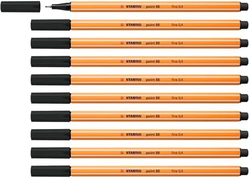 STABILO Fineliner point 88-10er Pack Schwarz für Büro und Studium