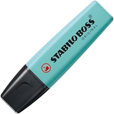 STABILO Textmarker BOSS ORIGINAL Pastel - 6er Pack - Pudriges Gelb, cremige Pfirsichfarbe, rosiges Rouge, Schimmer von L