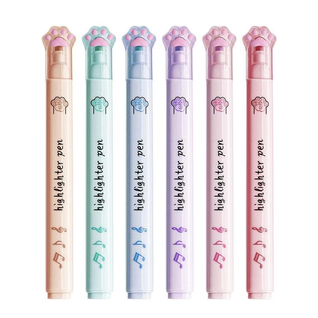 6'S Farbe Textmarker Set - Aesthetic Marker Stifte für Journal, Bibel, Planer, Notizen & School Office Supplies - Mehrfa