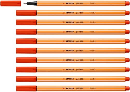 STABILO Fineliner point 88-10er Pack Schwarz für Büro und Studium