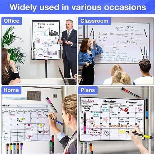 Whiteboard Marker, magnetisch, 12 Farben, trockenlöschbar, abwischbar, für Büro und Schule, Zuhause usw.