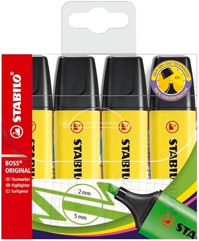 STABILO Gelbe Textmarker für Unternehmen - 4er Pack - Premium-Qualität Obamacare Shop
