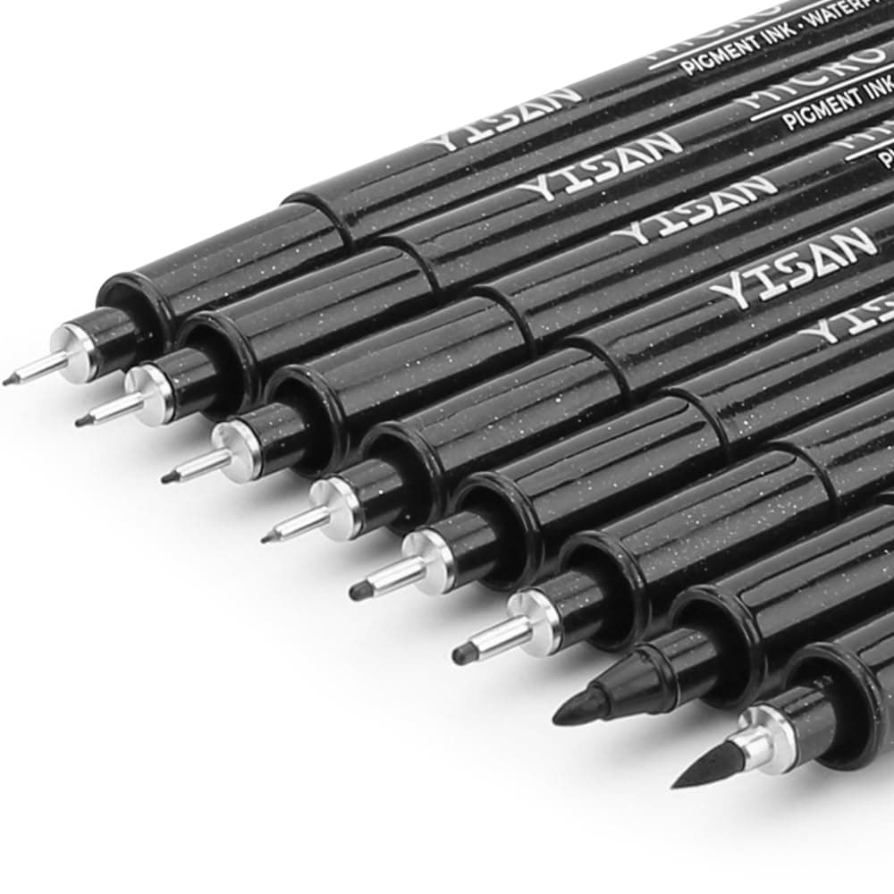 Schwarze Kunststifte YISAN 70313 - Ideal fürreported Design und Make-up-Aufträge
| YISAN Schwarz Pigment Liner Set 7031