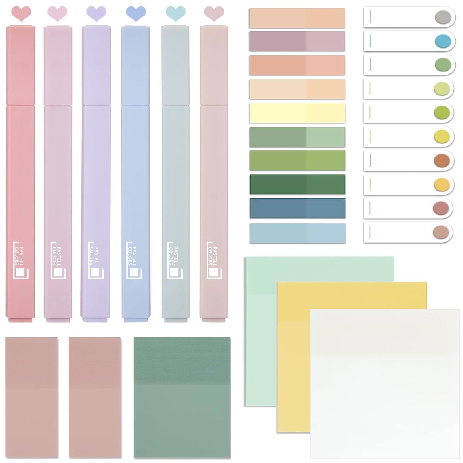 700 Transparente Haftnotizen for Buch-Annotieren, Pastell Highlighter Pen Set No Bleed Dry Fast,Perfect for Bibel-Tabs
