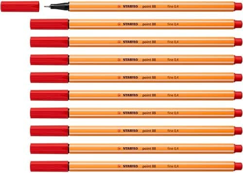 STABILO Fineliner point 88-10er Pack Schwarz für Büro und Studium
