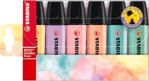 Stabilo Textmarker BOSS ORIGINAL Pastel Farben - Ideal für Kreatives Schreiben und Illustration
| Stabilo Textmarker BO