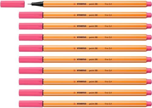STABILO Fineliner point 88-10er Pack Schwarz für Büro und Studium