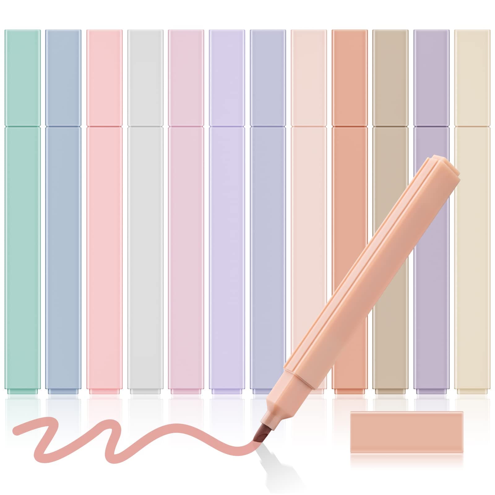 Colpart Ästhetische Textmarker Pastell - 12 PCS Highlighter Pen, Text Marker Stifte für Journaling und Note Nehmen im Sc