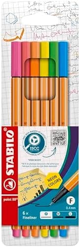 STABILO Fineliner point 88-10er Pack Standardfarben für Kritikler in der Büro- und Schulnutzung mit feinen Linien undmul