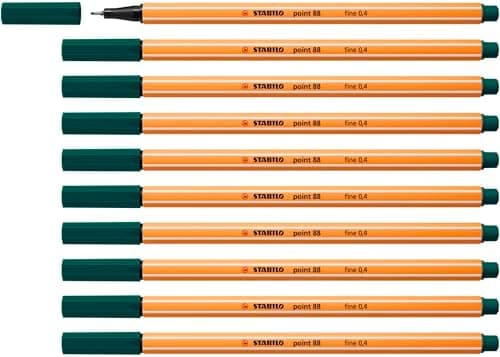 STABILO Fineliner point 88-10er Pack Schwarz für Büro und Studium