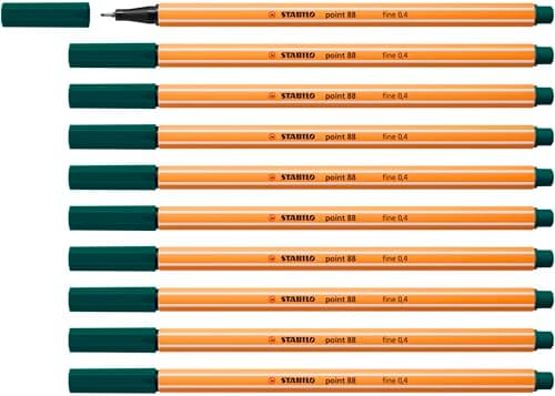 STABILO Fineliner point 88-10er Pack Schwarz für Büro und Studium