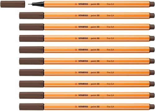 STABILO Fineliner point 88-10er Pack Schwarz für Büro und Studium