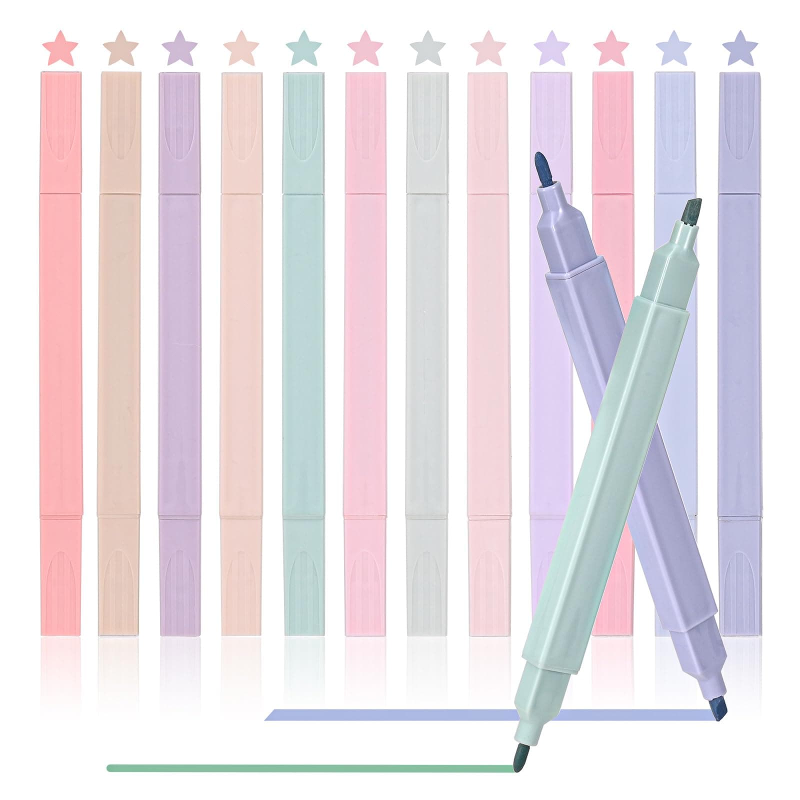 12 Stück Pastell Textmarker für Kinder: Leicht verwendbar und sicher im Haus
| Flexibel Spitzen Textmarker 12 Stück: Fa